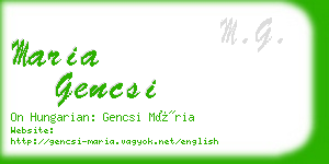 maria gencsi business card